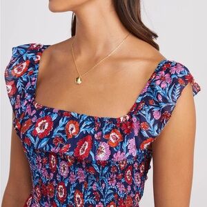 NWT Vineyard Vines Smocked Midi Dress in Tisbury Floral